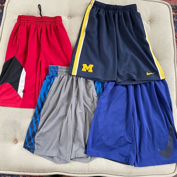 Nike Shorts Lot 4 Nike Elite Jumpman Michigan Longer Inseam